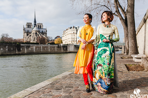 Nao lòng ngắm áo dài Việt tha thướt trên đường phố Paris - 2