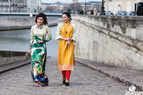 Nao lòng ngắm áo dài Việt tha thướt trên đường phố Paris - 3