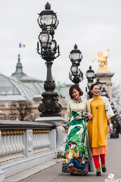 Nao lòng ngắm áo dài Việt tha thướt trên đường phố Paris - 13
