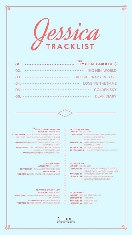 Tracklist album của Jessica.