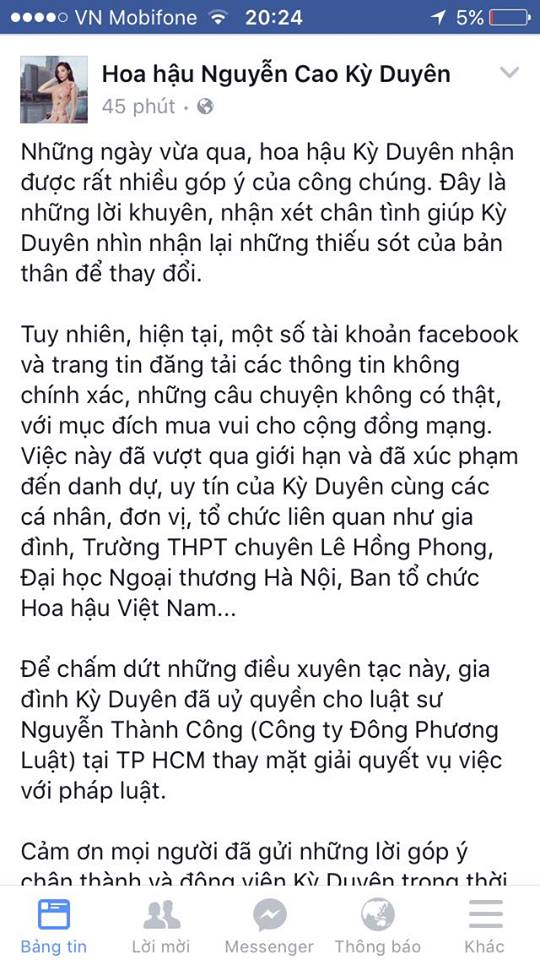 Bị xuyên tạc hình ảnh cá nhân quá mức, hoa hậu Kỳ Duyên bức xúc tìm đến luật sư - Ảnh 1.