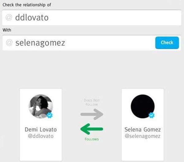 Demi Lovato hủy theo dõi Selena trên Twitter.