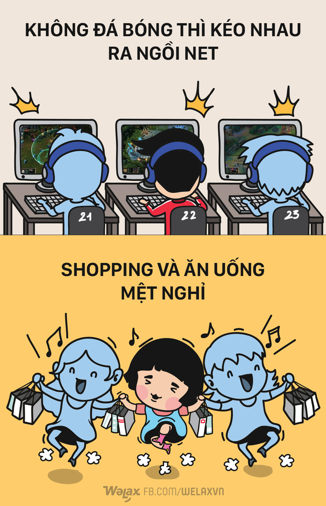 Tranh vui: Tụ tập theo nhóm, con trai - con gái khác nhau như thế nào? - Ảnh 4.