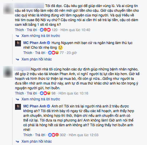 Bị chỉ trích dùng tiền từ thiện sai mục đích, MC Phan Anh đáp trả và tuyên bố mọi người có thể lấy lại tiền - Ảnh 3.