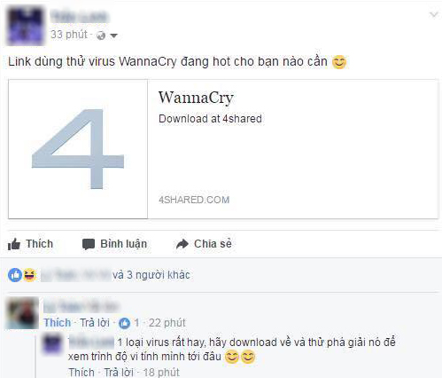 Những ai đang cố tình phát tán virus WannaCry tại Việt Nam có thể bị phạt đến 12 năm tù - Ảnh 1.