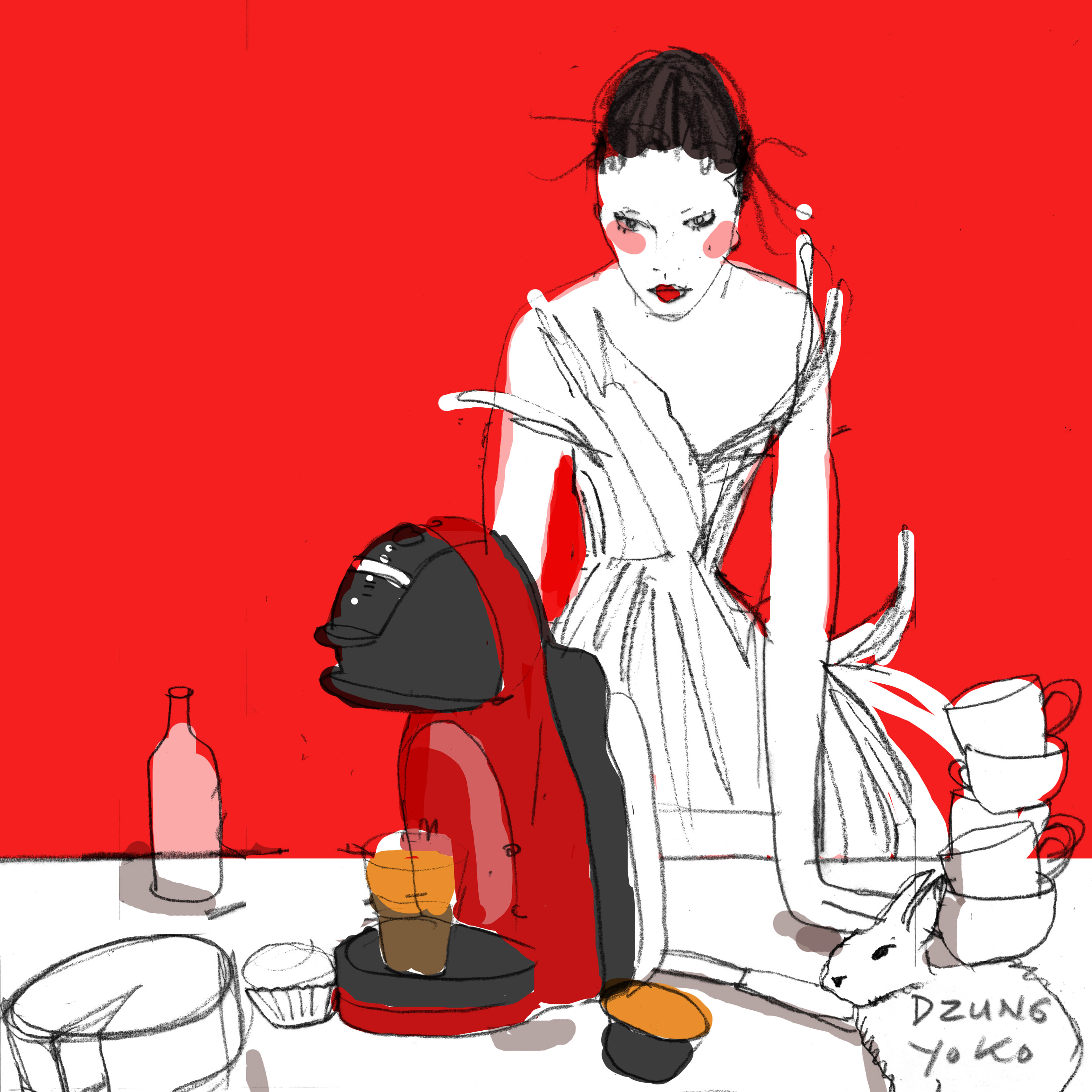 Bản sketch cô gái thanh lịch của Dzũng Yoko