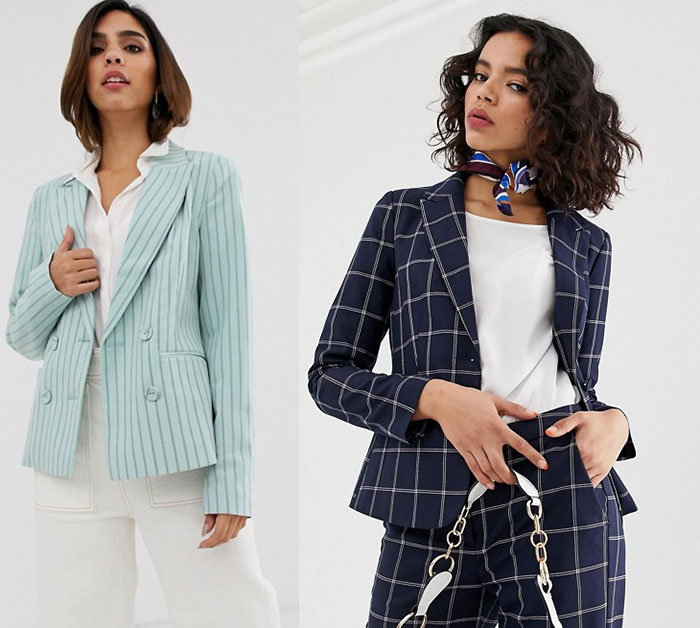 Các thiết kế có sọc sẽ tạo cảm giác cao gầy cho bạn. Ảnh: Blazer ASOS