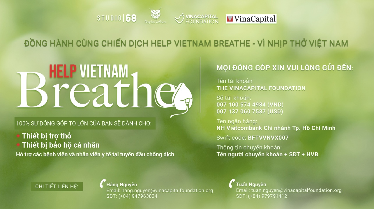  VinaCapital Foundation triển khai gây quỹ chương trình ‘Help Vietnam Breathe Vì Nhịp thở Việt Nam’