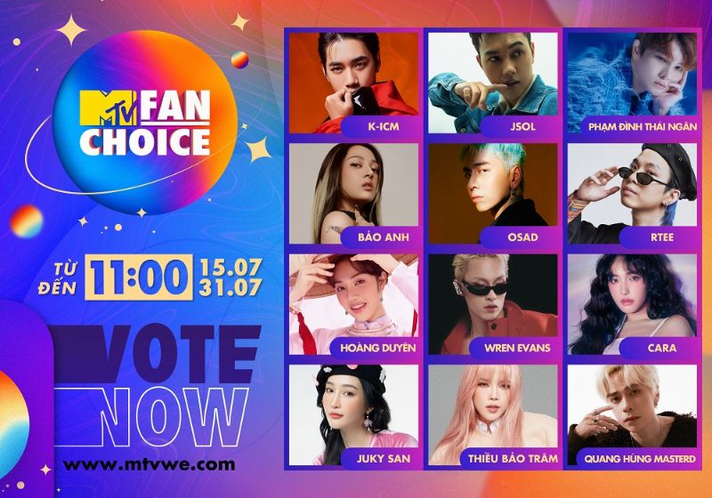 Poster MTV Fanchoice 1000x700 Bảo Anh, Thiều Bảo Trâm... cùng những tên tuổi cực hot có mặt trong MTV Fan Choice 2022