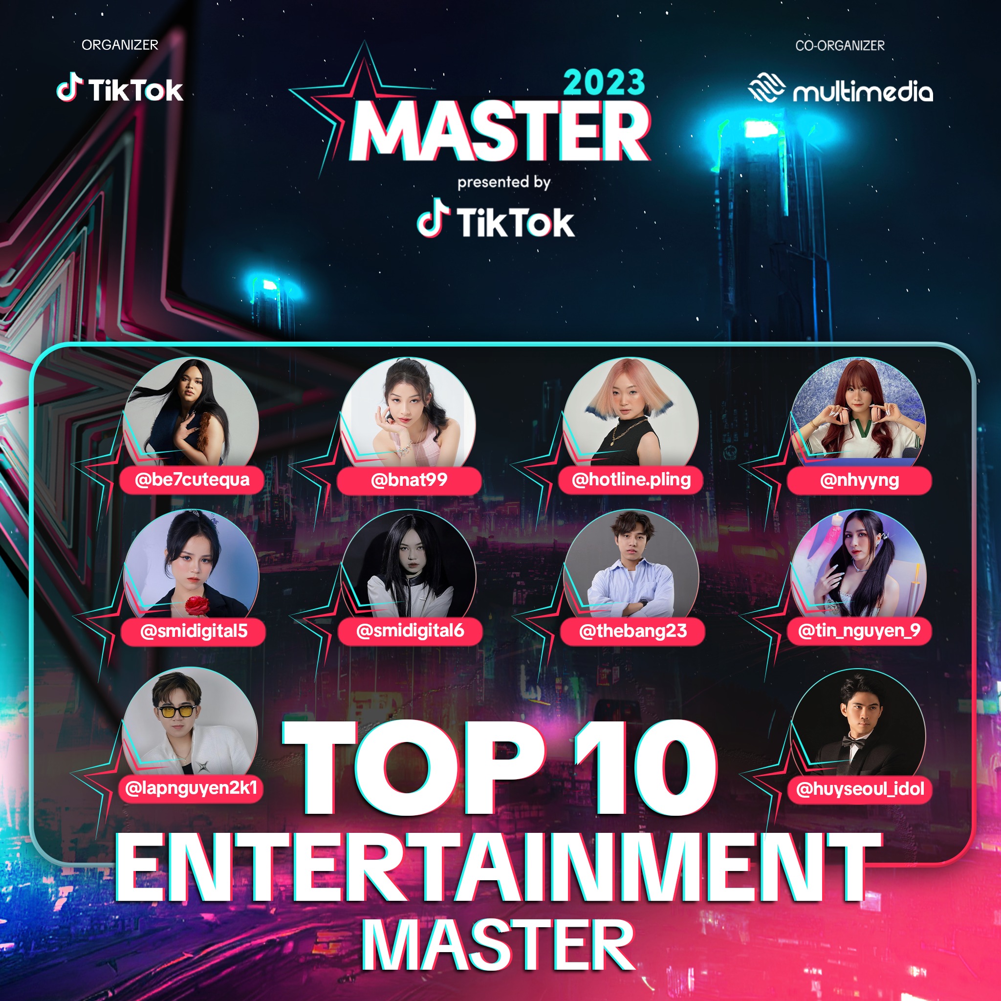 2. Top 30 nhà sáng tạo nội dung xuất sắc ở hạng mục Entertainment Master đã chính thức được công bố