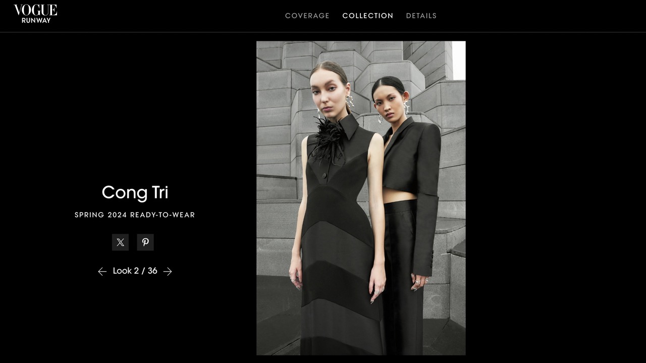 6. Huỳnh Tú Anh xuất hiện ấn tượng trên tạp chí Vogue Mỹ trong BST Cong Tri Spring 2024 Ready-to-wear  lớn